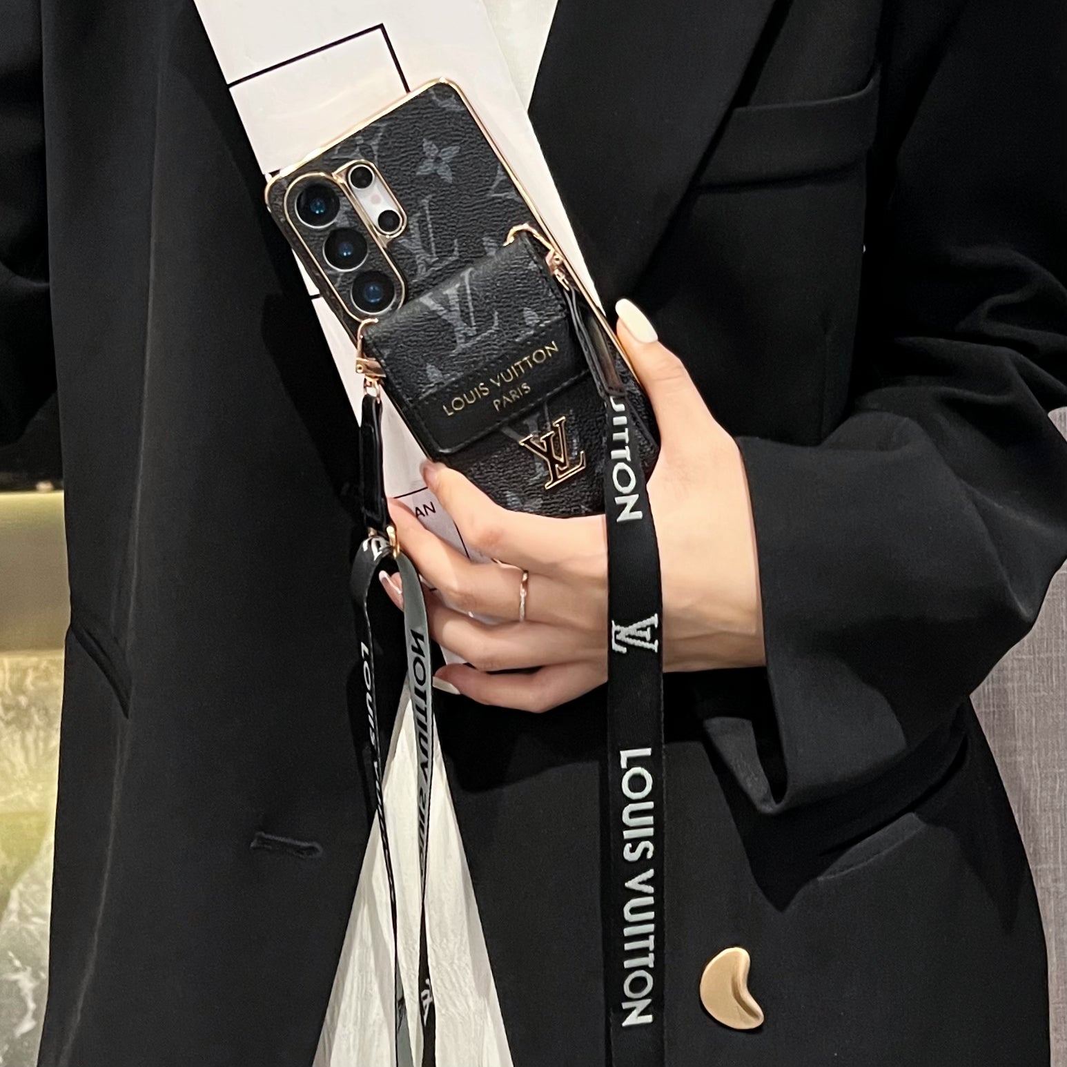 Luxusní pokročilé kožené pouzdro na Samsung s peněženkou a páskem  