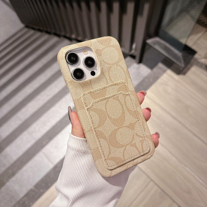 Klasické bílé pouzdro na iPhone s držákem karet -JQB240330