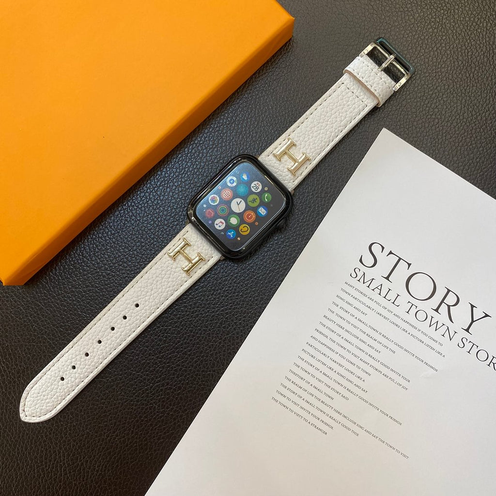 Řemínek z pravé vzorované kůže pro Apple Watch