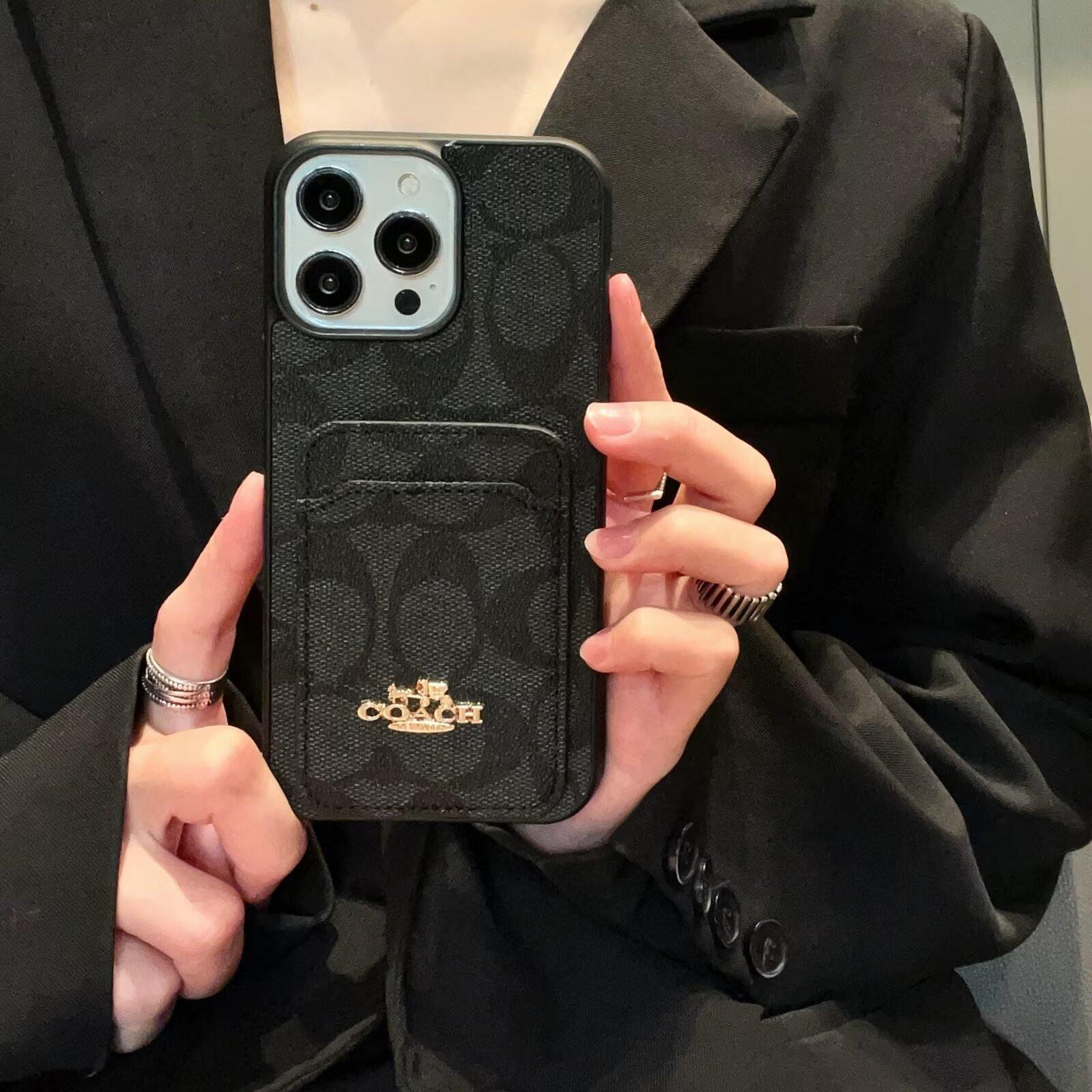 Étui iPhone en Cuir Classique Porte-Cartes