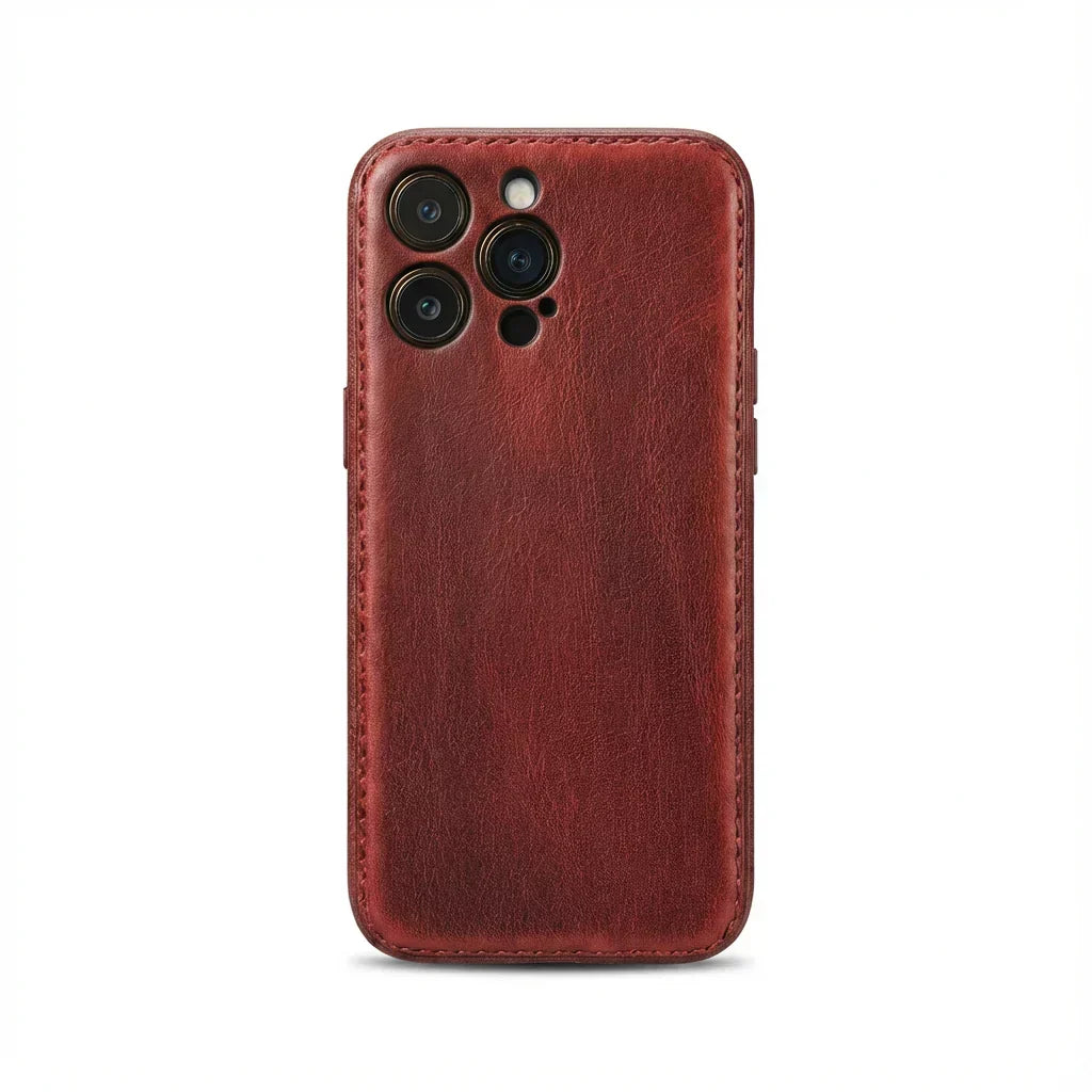 Étui iPhone en cuir tanné végétal fait main – Édition Patine Vintage
