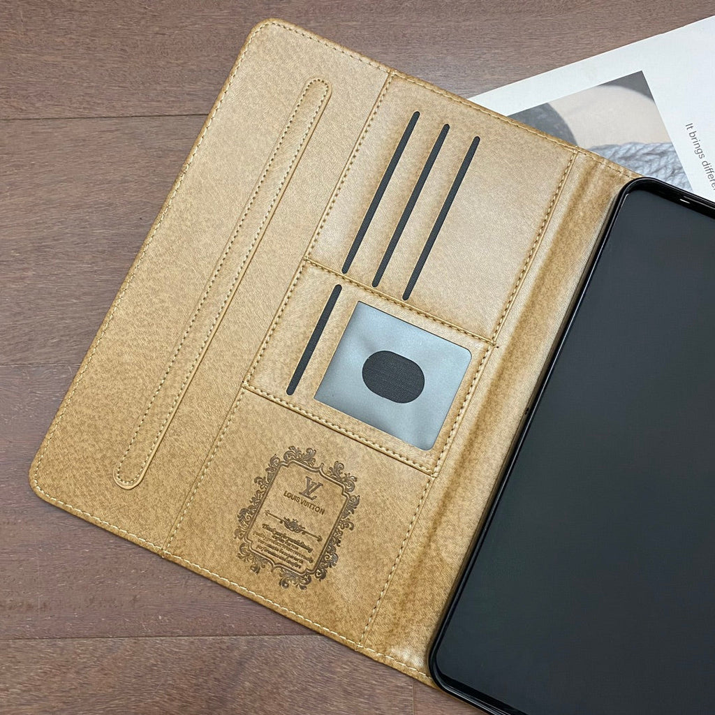 Elegante Monogram Canvas Flip Cover Apple iPad Schutzhülle aus Leder
