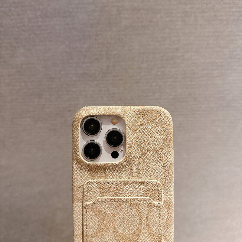 Klasické bílé pouzdro na iPhone s držákem karet -JQB240330