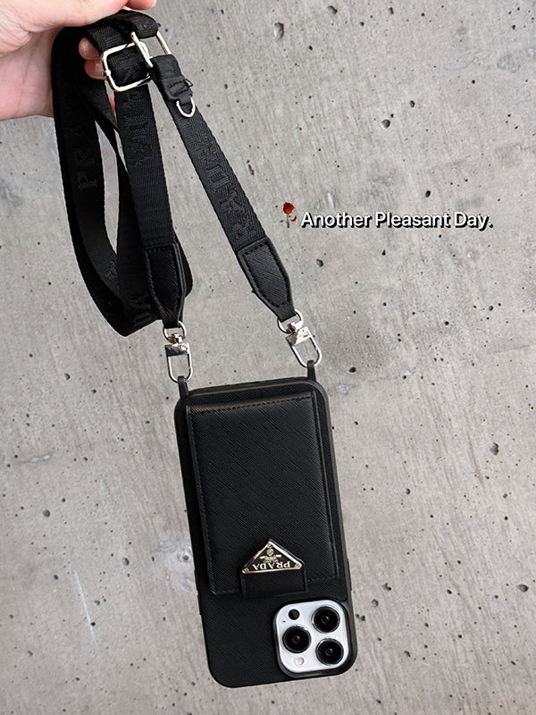 Luxury Crossbody Leather iPhone Case