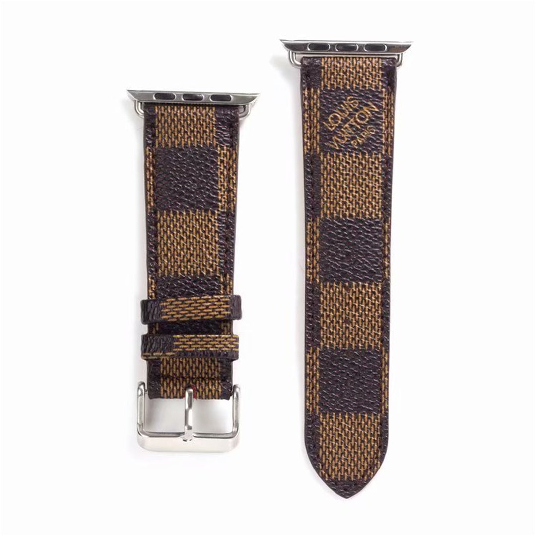 BRACELET EN CUIR MARRON CLASSIQUE DE LUXE POUR APPLE WATCH