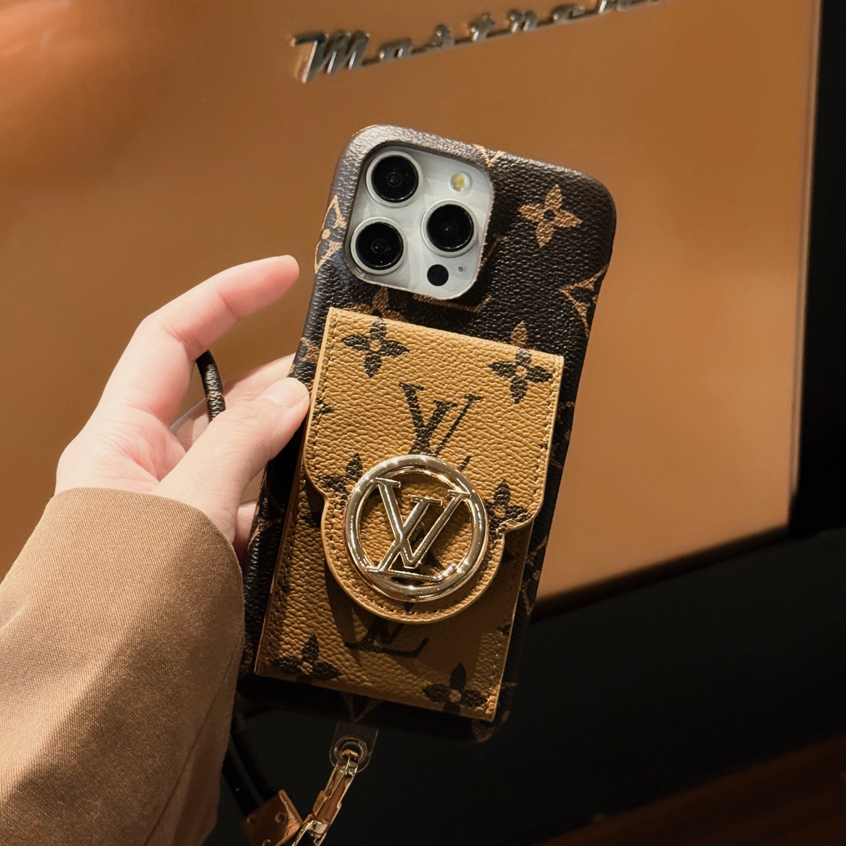 Chaîne support de carte de luxe pour iPhone