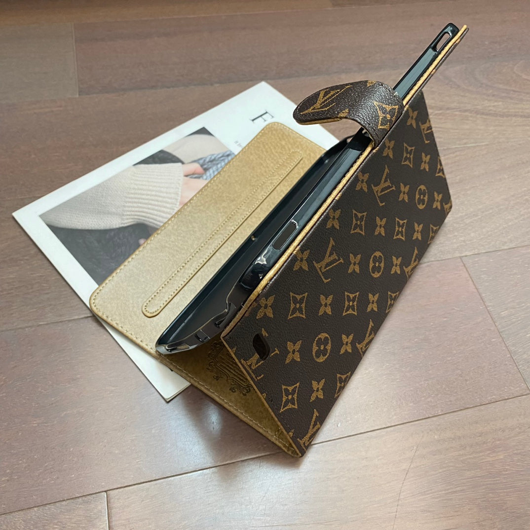 Elegante Monogram Canvas Flip Cover Apple iPad Schutzhülle aus Leder