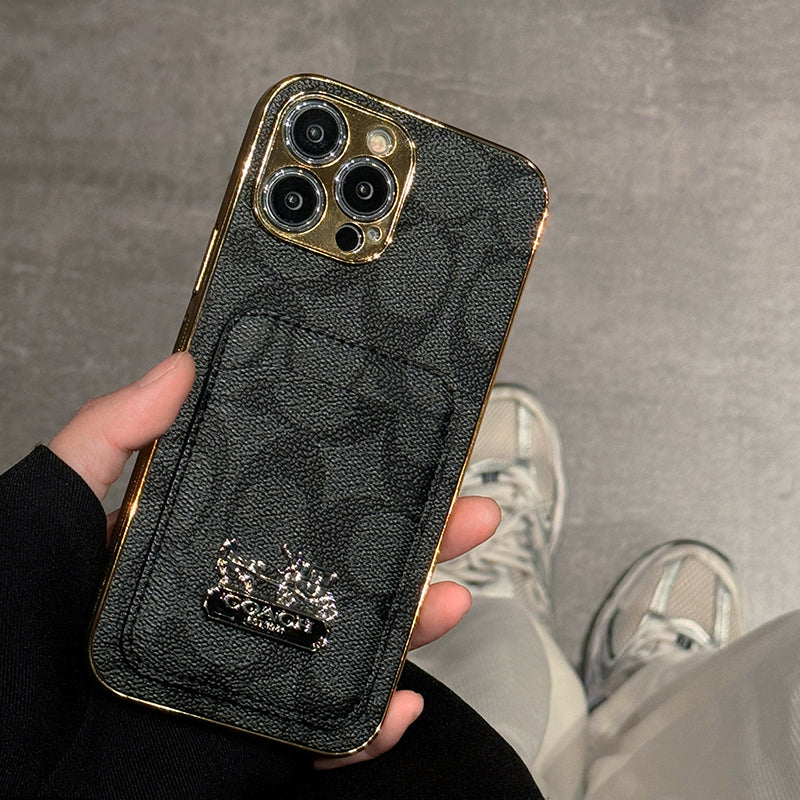 Étui iPhone en cuir avec porte-cartes classique