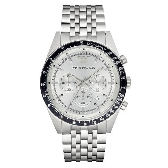 Pánské stříbrné chronografové hodinky Emporio Armani Tazio