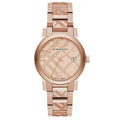 Hodinky Burberry The City rytý vzor růžové zlato 38mm