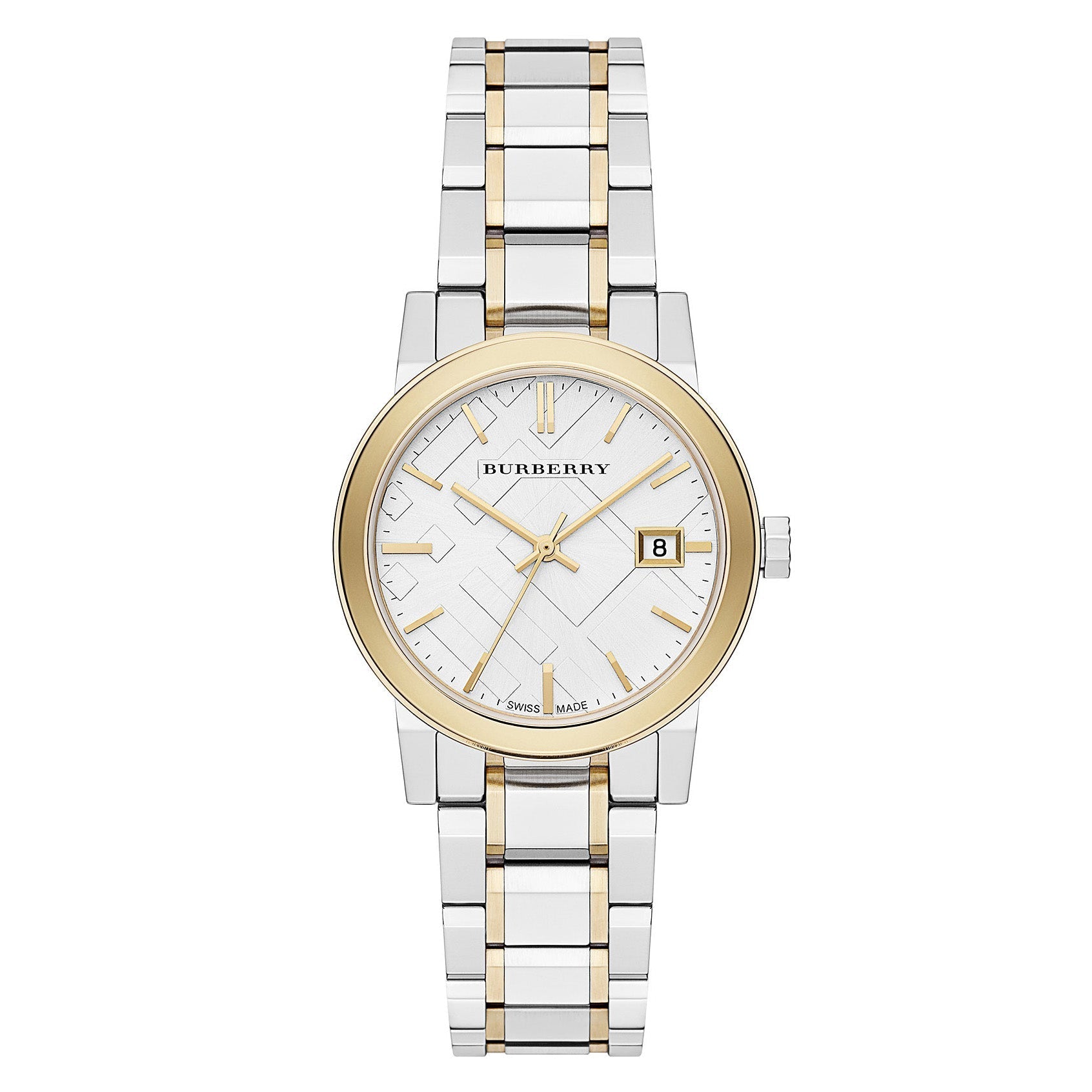 Burberry The City Damenuhr 34 mm, Bicolor, Gelbgold