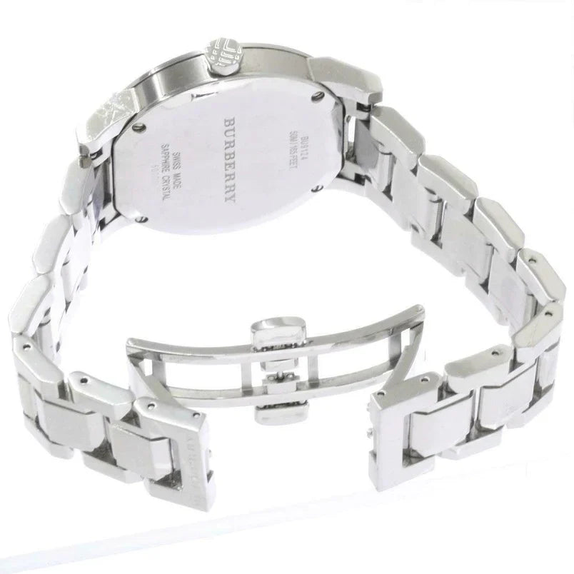 Burberry Damen Uhr mit Check-Muster gestanzt, pink, 34 mm