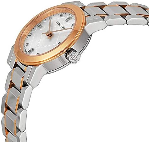 Montre Burberry The City Diamonds deux tons or rose 26 mm pour femme