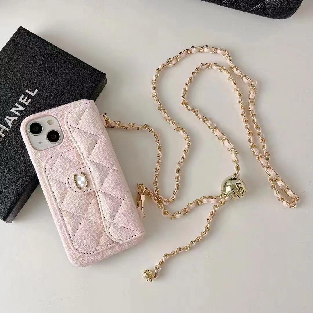 Étui de luxe pour iPhone avec chaîne à main/bandoulière