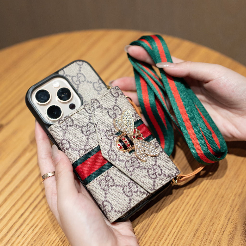 Prémiové pokročilé crossbody pouzdro na iPhone s držákem na karty a ramenním popruhem