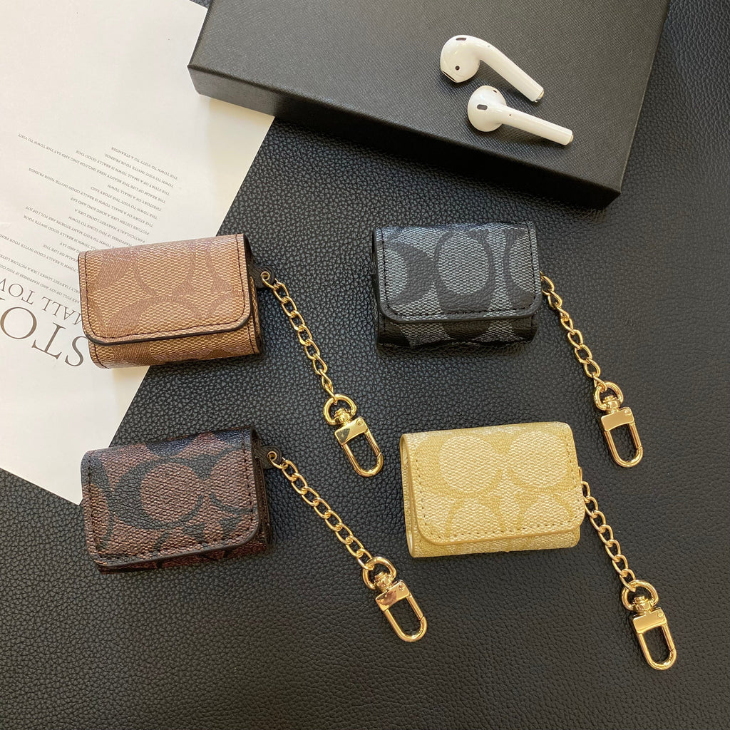 Luxus Coach AirPods Hüllen Coffee-YH240425