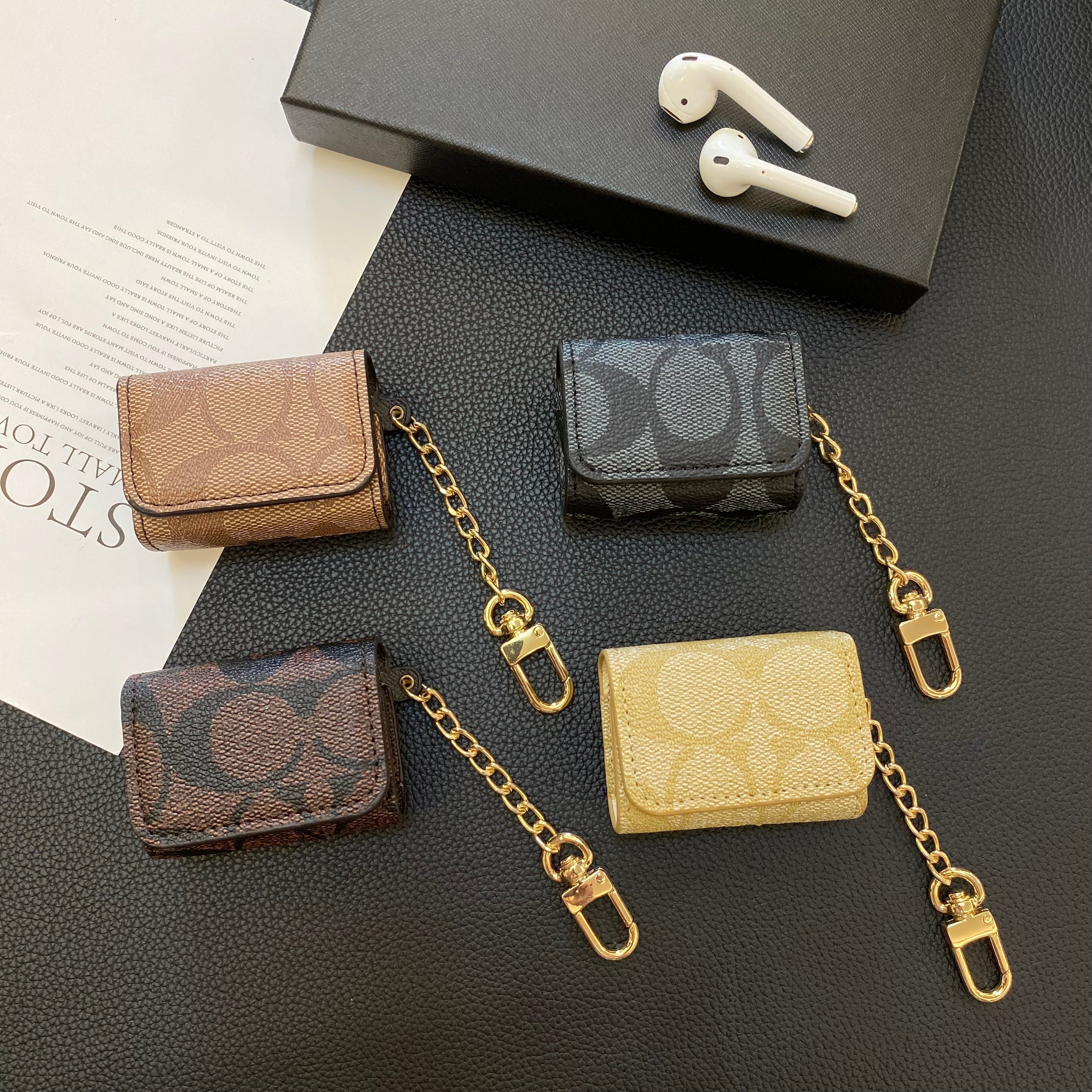 Luxus Coach AirPods Hüllen Coffee-YH240425