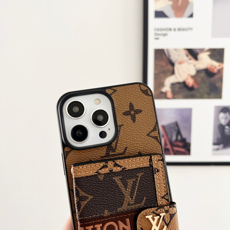 Étui iPhone Marron Classique avec Chaîne Sac de Luxe