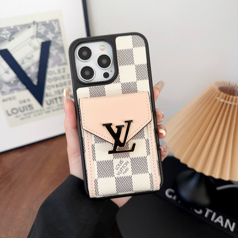 Étui iPhone Luxe avec Pochette Porte-Cartes Couleurs