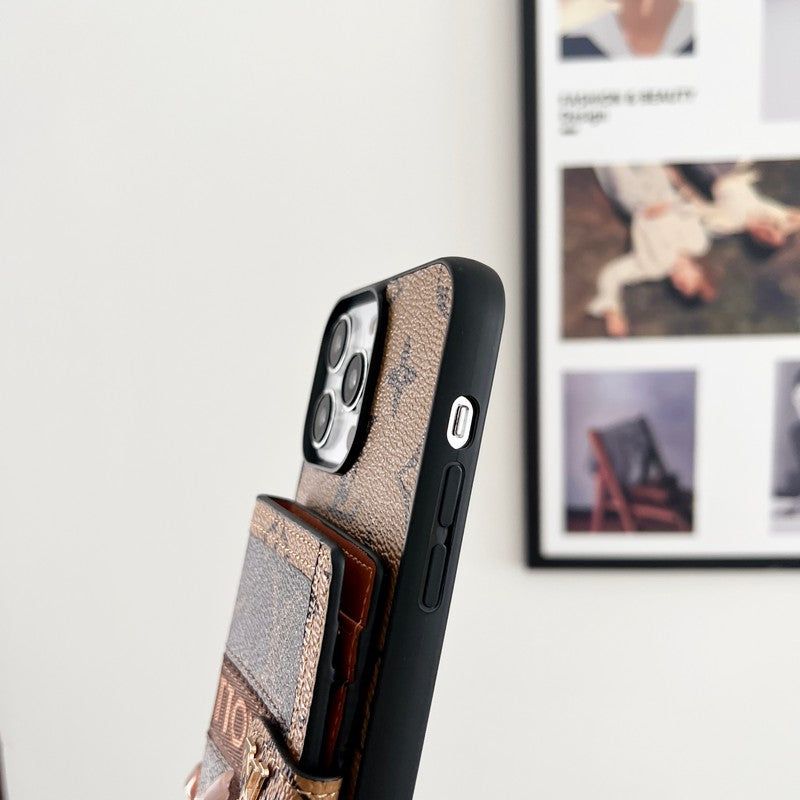Étui iPhone Marron Classique avec Chaîne Sac de Luxe