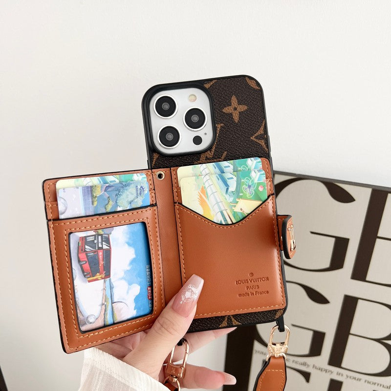 Étui iPhone Marron Classique avec Chaîne Sac de Luxe