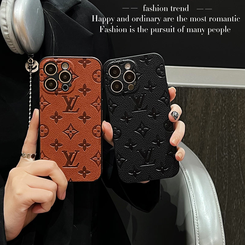 Coque iPhone de luxe en cuir coloré