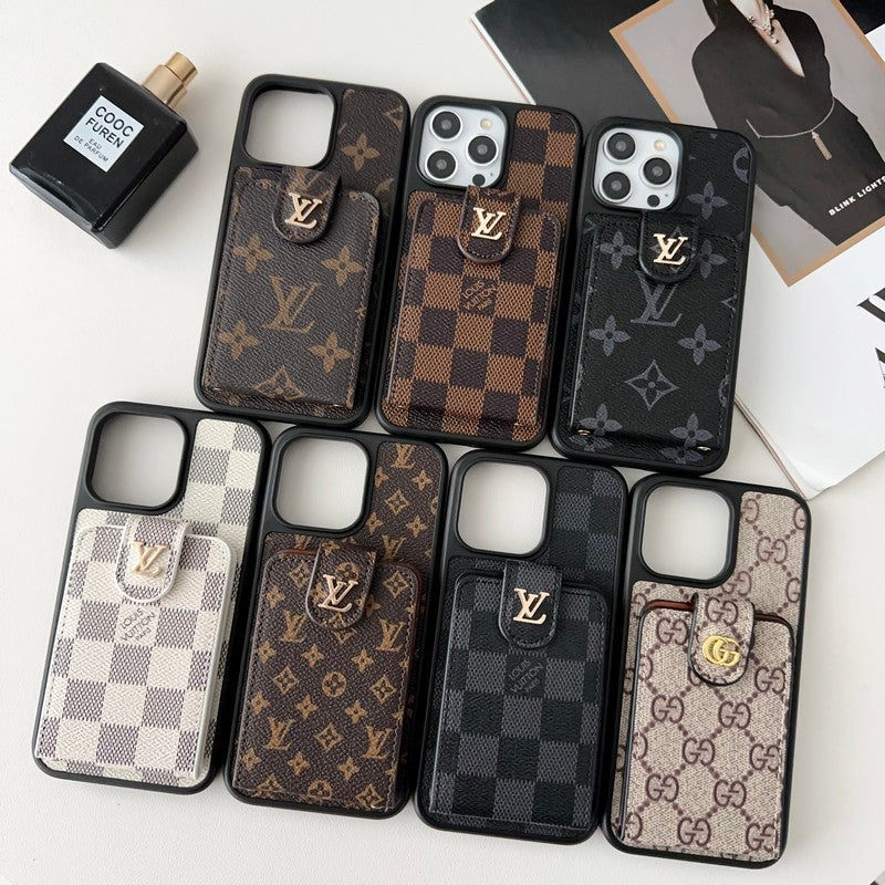 Étui de téléphone avec porte-cartes de luxe classique