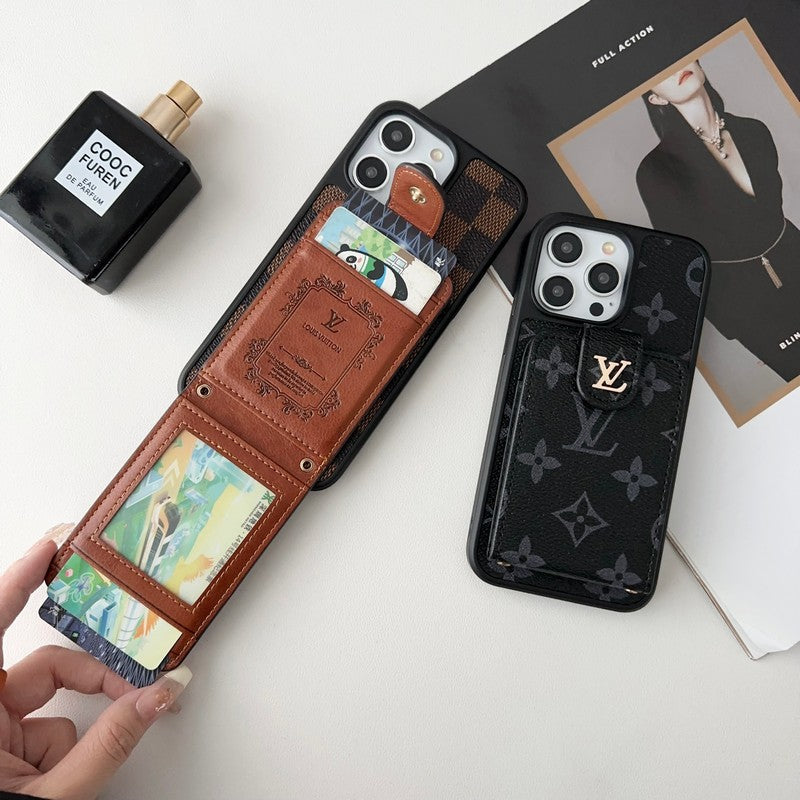 Étui de téléphone avec porte-cartes de luxe classique