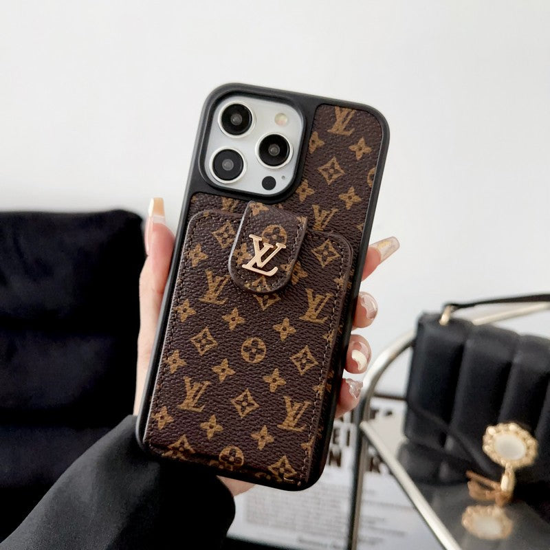Étui de téléphone avec porte-cartes de luxe classique