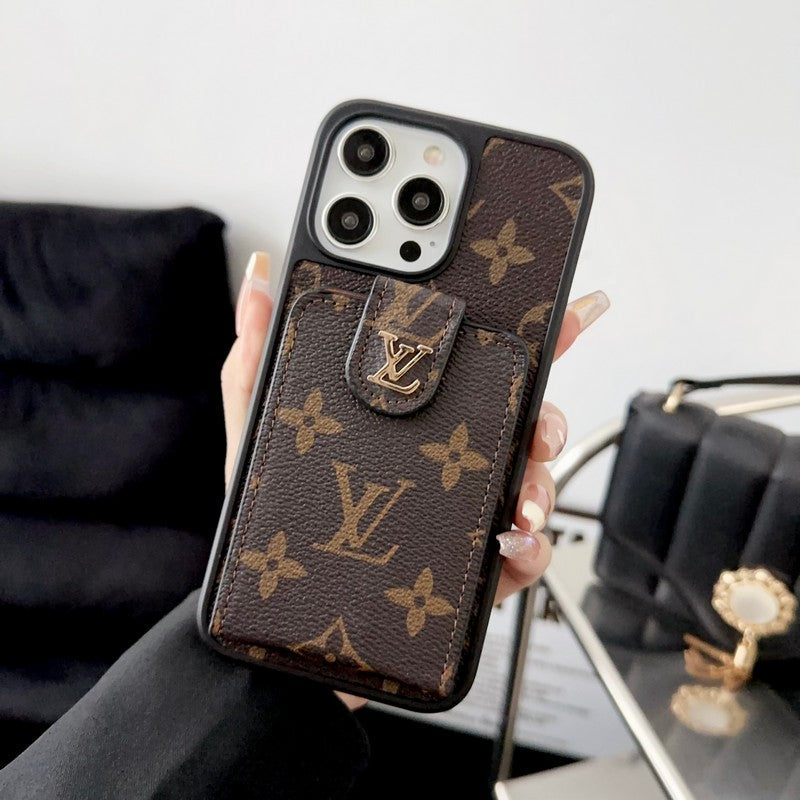 Étui de téléphone avec porte-cartes de luxe classique
