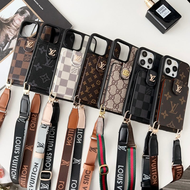 Prémiové crossbody pouzdro na iPhone s řetízkem na karty