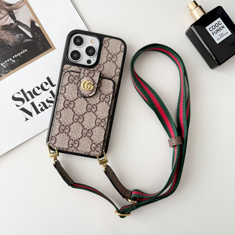 Prémiové crossbody pouzdro na iPhone s řetízkem na karty