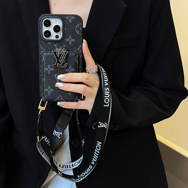 Coque iPhone noire chaîne sac de luxe