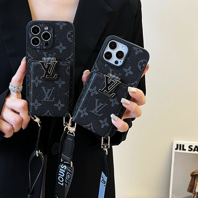 Coque iPhone noire chaîne sac de luxe