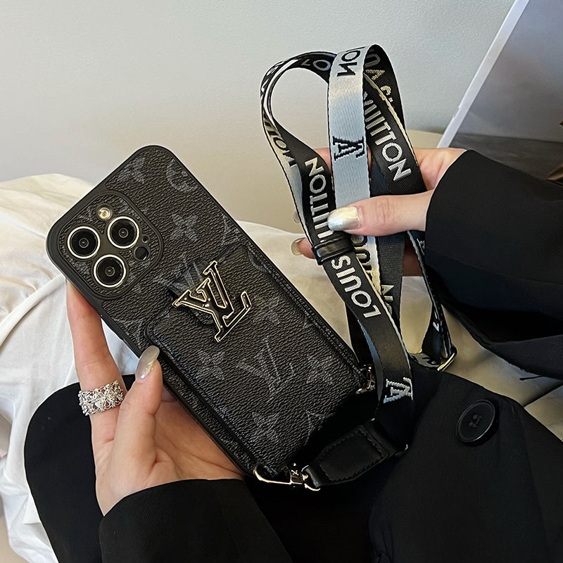 Coque iPhone noire chaîne sac de luxe
