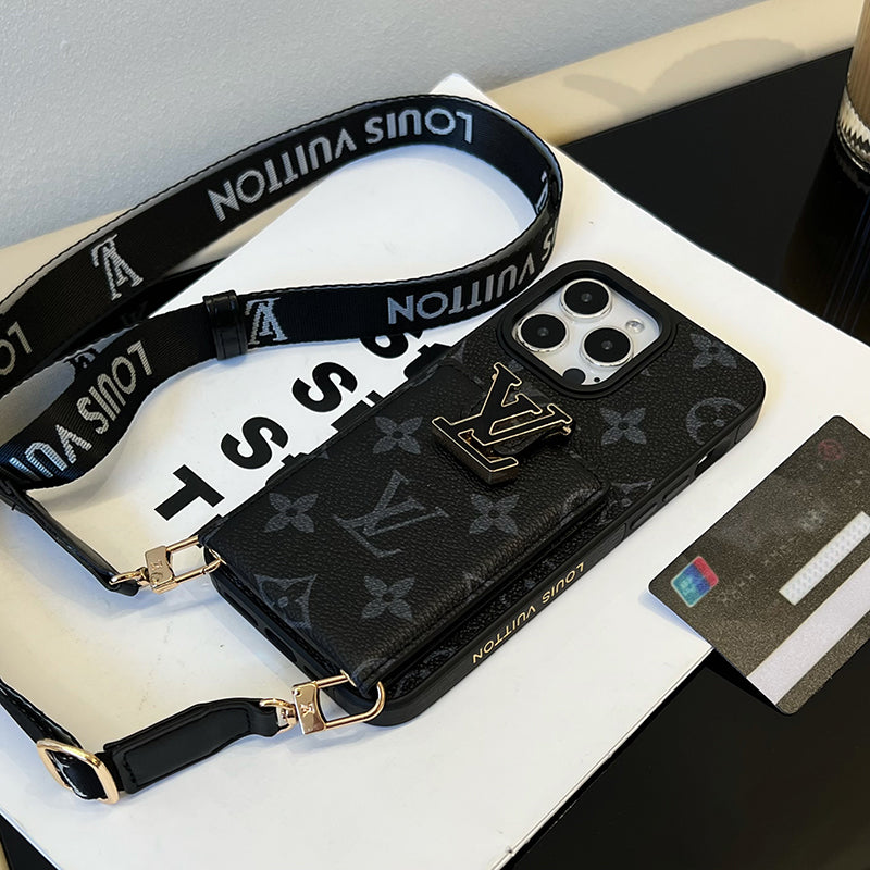 Coque iPhone noire chaîne sac de luxe