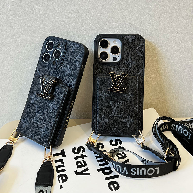 Coque iPhone noire chaîne sac de luxe