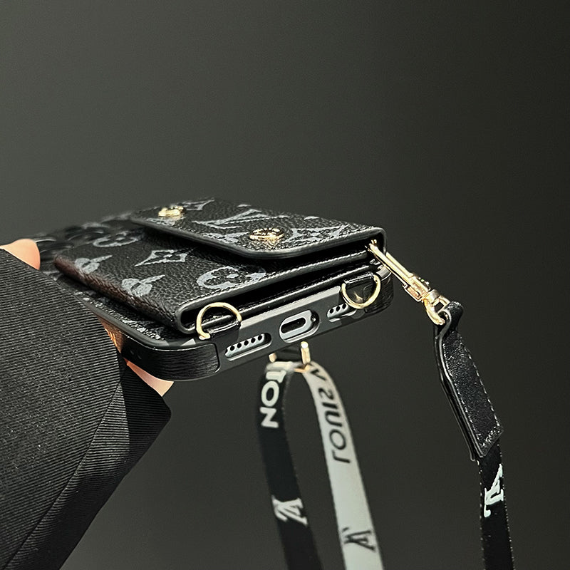 Luxus-Karten-Handtaschen-Ketten-Schwarz-iPhone-Hülle