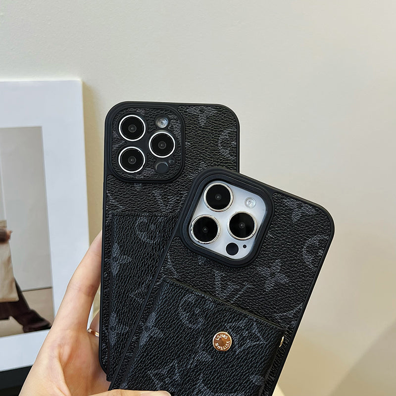 Luxus-Karten-Handtaschen-Ketten-Schwarz-iPhone-Hülle