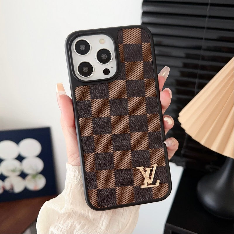 Étui iPhone Brun Classique Luxe