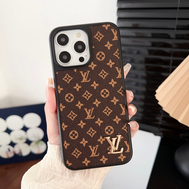 Étui iPhone Brun Classique Luxe
