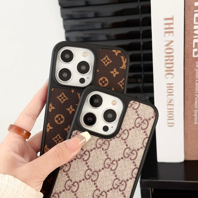 Étui iPhone Brun Classique Luxe