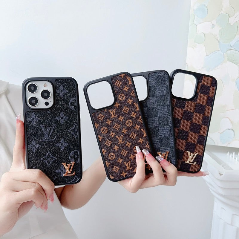 Étui iPhone Brun Classique Luxe