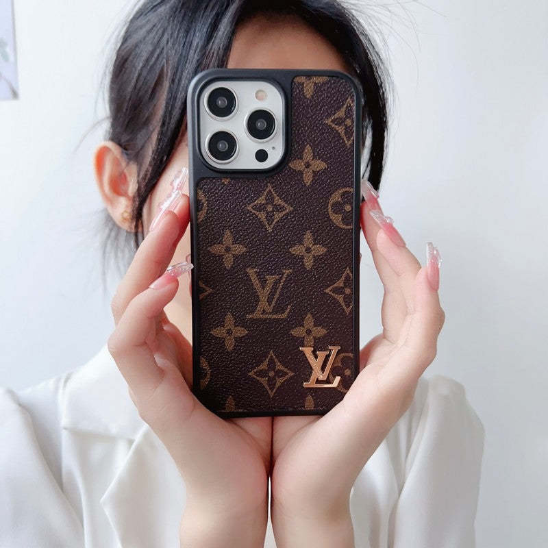 Étui iPhone Brun Classique Luxe