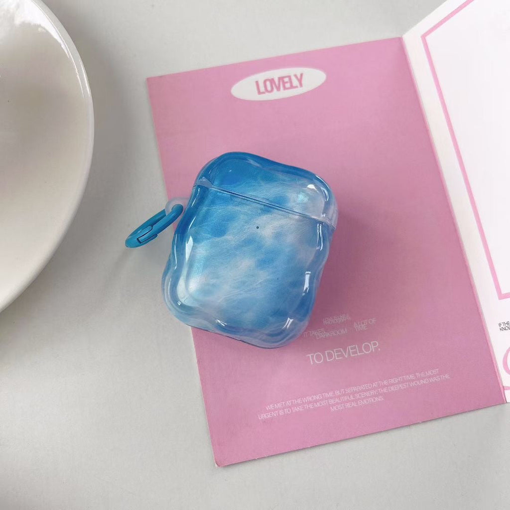 Pouzdro Blue Sky na AirPods s želatinovým korálkovým přívěskem