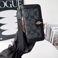 Étui portefeuille de luxe CO pour iPhone avec porte-cartes et dragonne
