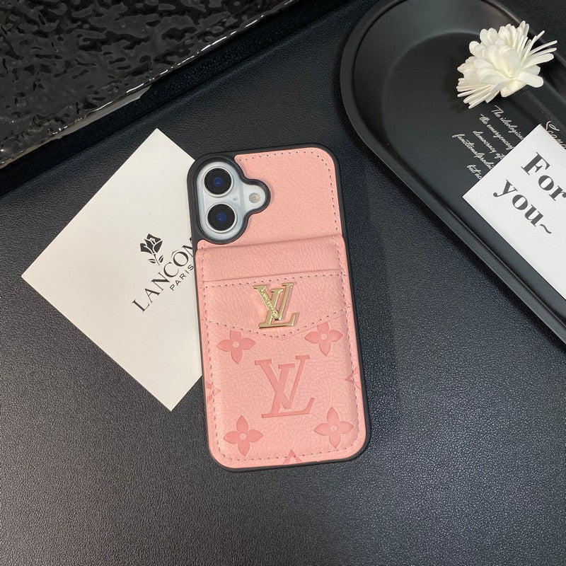 Étui pour iPhone de couleur classique avec porte-cartes de luxe
