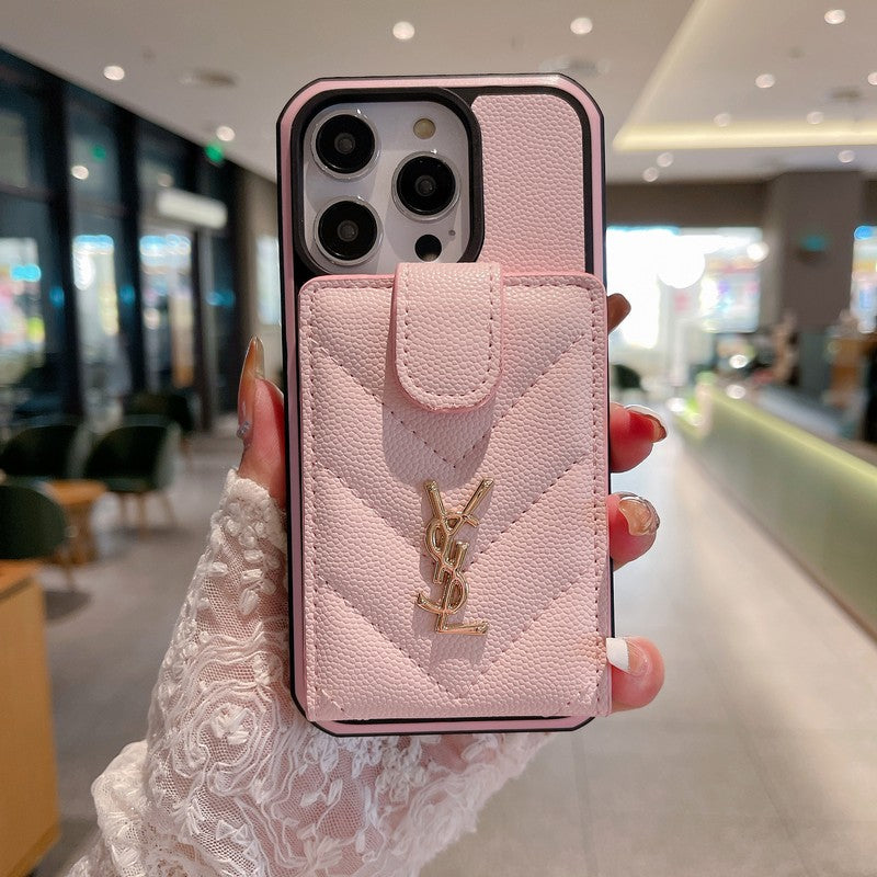 Étui en cuir coloré pour iPhone Saint Card Bag