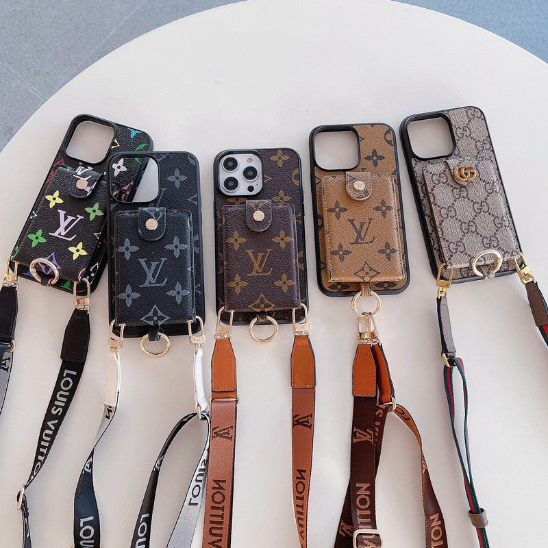 Luxus-Karten-Tasche Klassische Kette iPhone Hülle