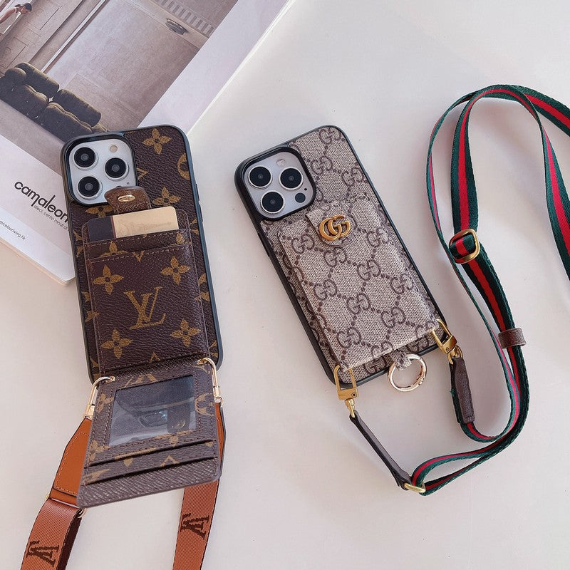 Luxus-Karten-Tasche Klassische Kette iPhone Hülle